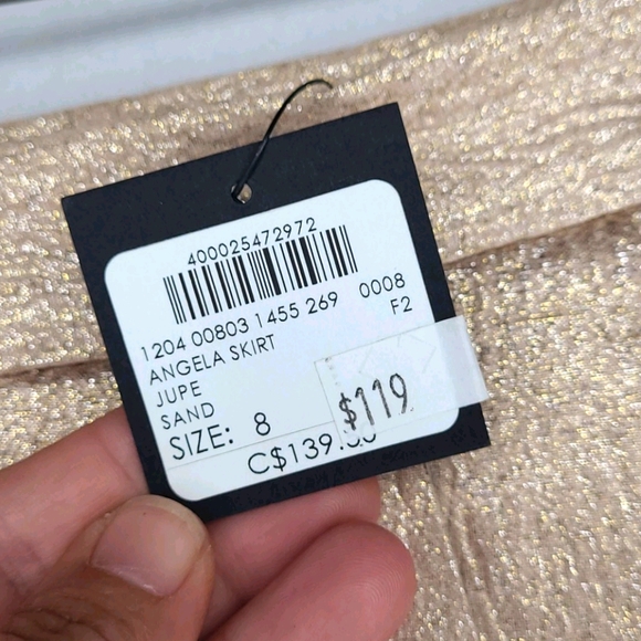 NWT - Club Monaco Gold Pleated Skirt - Picture 5 of 6